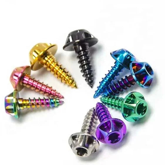 TITST Titanium Bolt M4x15 20mm M5x15 17 20mm M6x15mm Self Tapping Bolts Button Torx Head Screw for Motorcycle Car