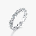 Ailmay New Design Real 925 Sterling Silver Irregular Dazzling Clear Zircon Geometric Finger Ring for Women Fine Jewelry