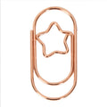 Cute 38mm Mini Love Heart Star Rose Gold Color Paper Clip Steel Wire Holder Small Bookmark Metal Office Accessories