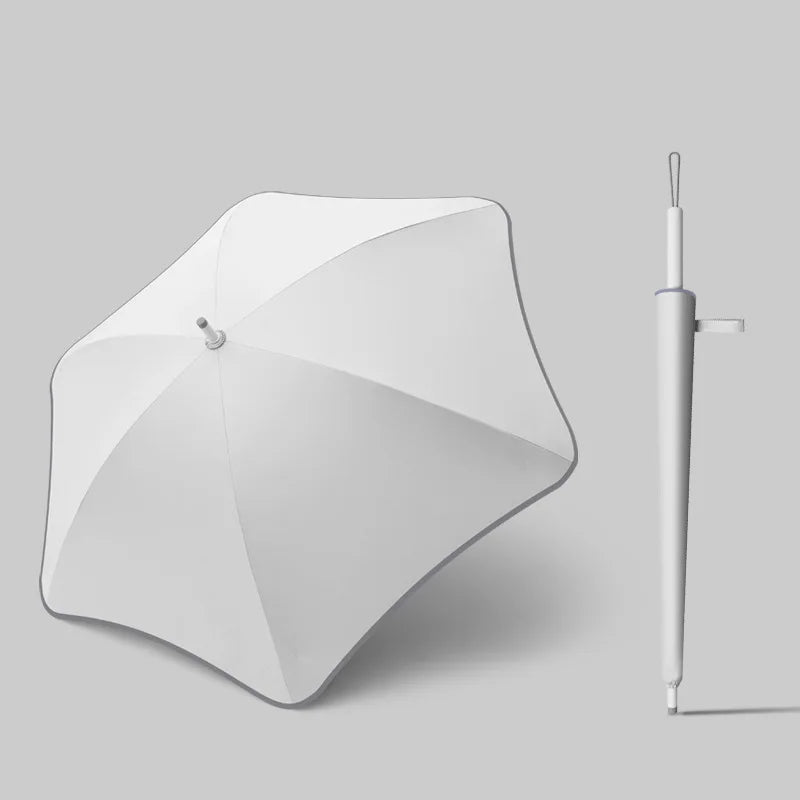 Lady Women Large Straight Sun Rain Umbrella Full Automatic with Round Tips Modern Design Manual Control Women's Modern Umbrella