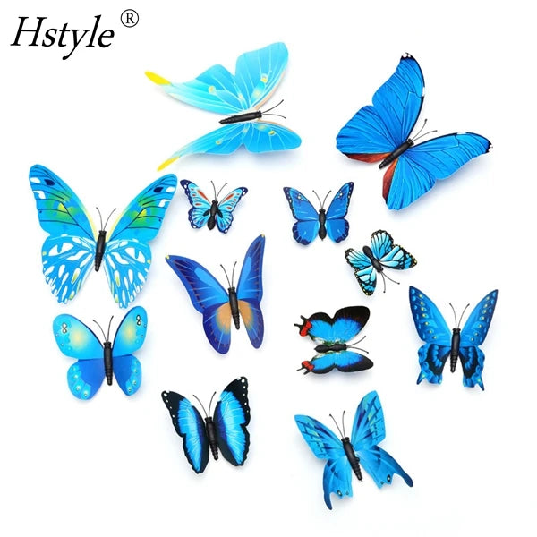 Butterfly Wall Decals 12 Pcs 3D Butterfly Removable Mural Stickers Wall Stickers Decal Wall Decor for Home Room Decors SD1315