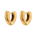 Ouj Trendy Jewelry Hollow Geometric Heart Non Tarnish Gold Plated 316L Stainless Steel Chunky Earrings for Women