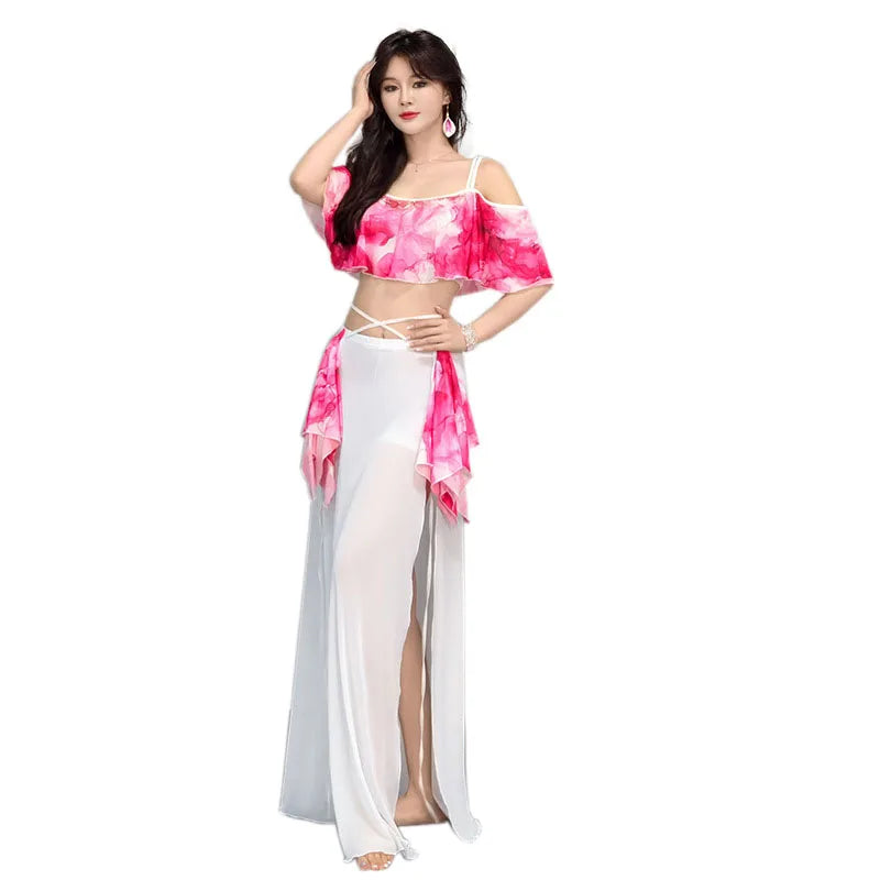 Hot Sale Newest Professional Egyptian Stage Performance Outfit Dance Training Set  Costumes for Belly Dance
