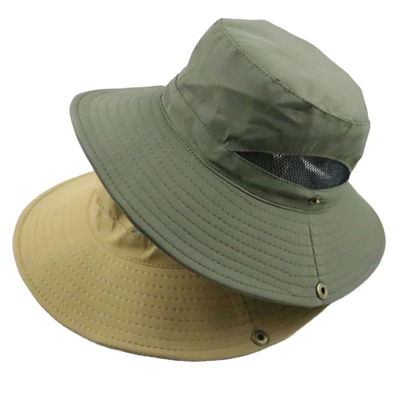 Wholesale Custom Sun Fishing Bucket Hat Outdoor Summer Climbing Wide Brim Fishing Bucket Hats for Men