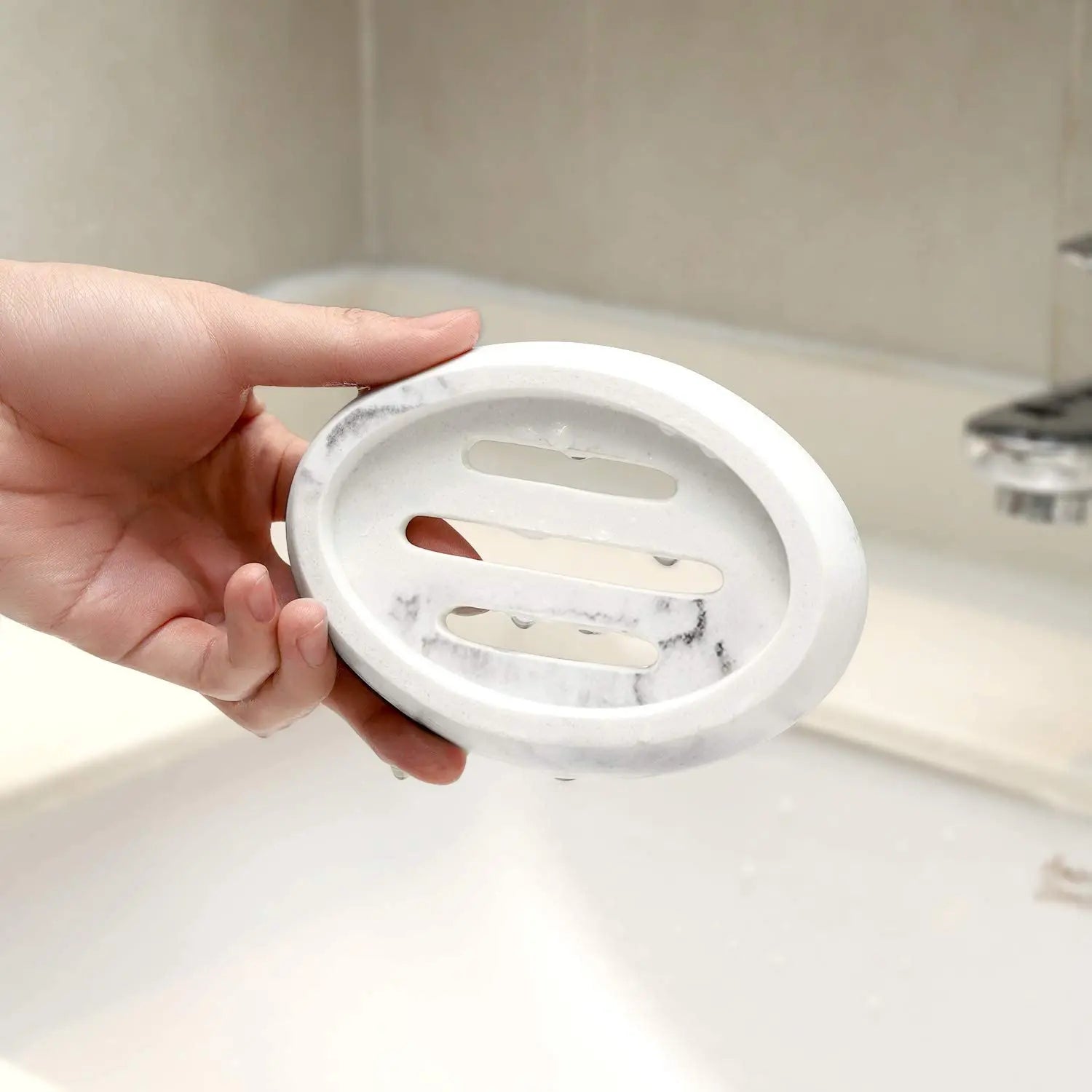 Luxspire Double Layer Detachable Container Resin Soap Dish Tray Draining Sponge Holder for Bathroom Shower Luxury Bathroom Sets