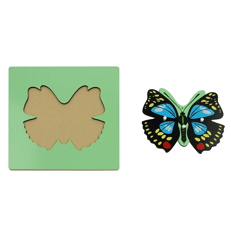 BO011(NX) Montessori Material Wooden Educational Toys of Butterfly Puzzle