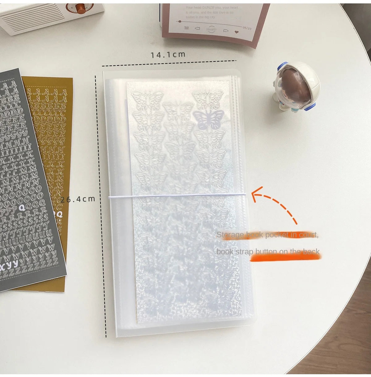 Class Transparent Stickers Organizer Notebooks Office School Kids Photo Cards Organizer Folder Stationery Supplies