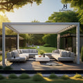 Advanced Aluminum Pergola with Rainproof Louvered Roof for Garden Building Pavilion Terraces Balconies Backyards Patio MegaBDM