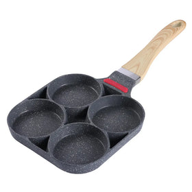 4-Hole Egg Cooker Frying Pan Non-Sticks Marble Coating Fry Pan for Eggs Small Omelette