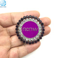 Custom Logo NCNW Brooches Purple Enamel Rhinestone Sorority Lapel Pins for Women Member Gifts