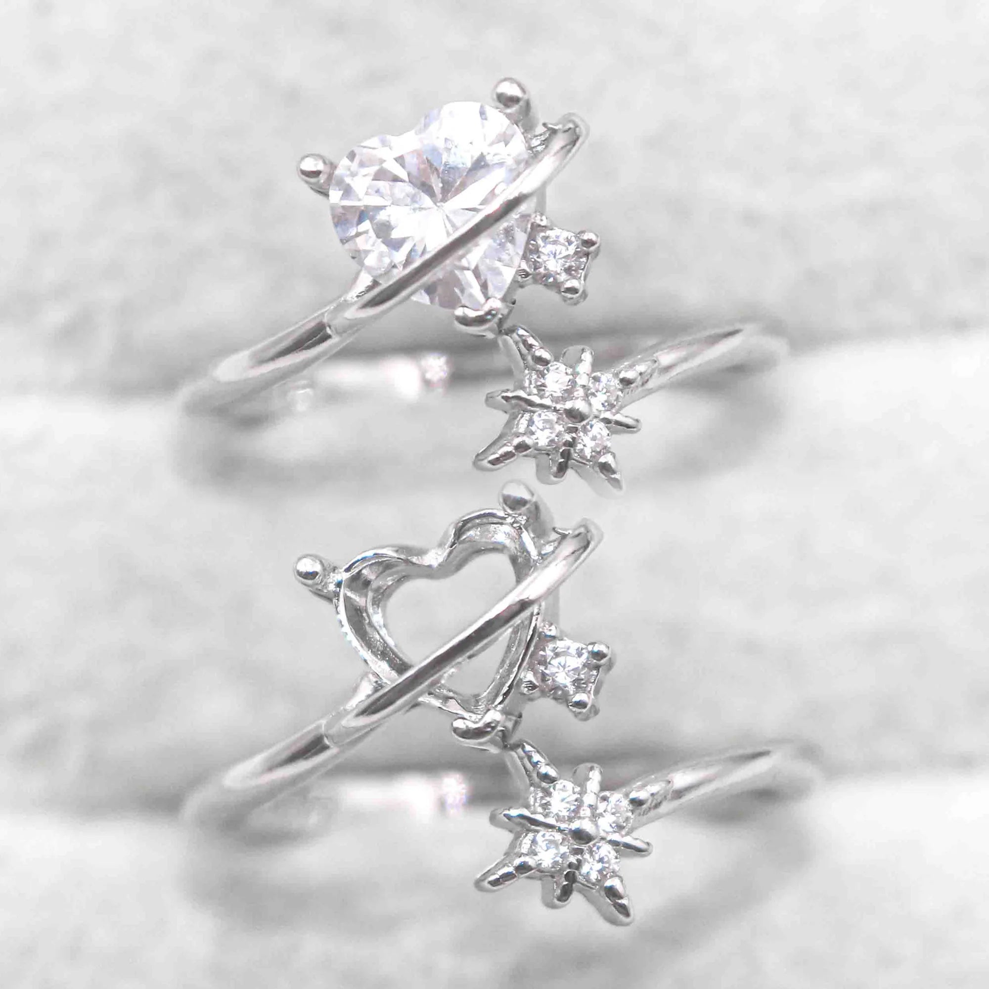 Semi Mount 6*6mm Sterling Silver Ring Heart Shape Empty Frame Blank Support Claw Setting S925 Base Without Center for DIY Inlay