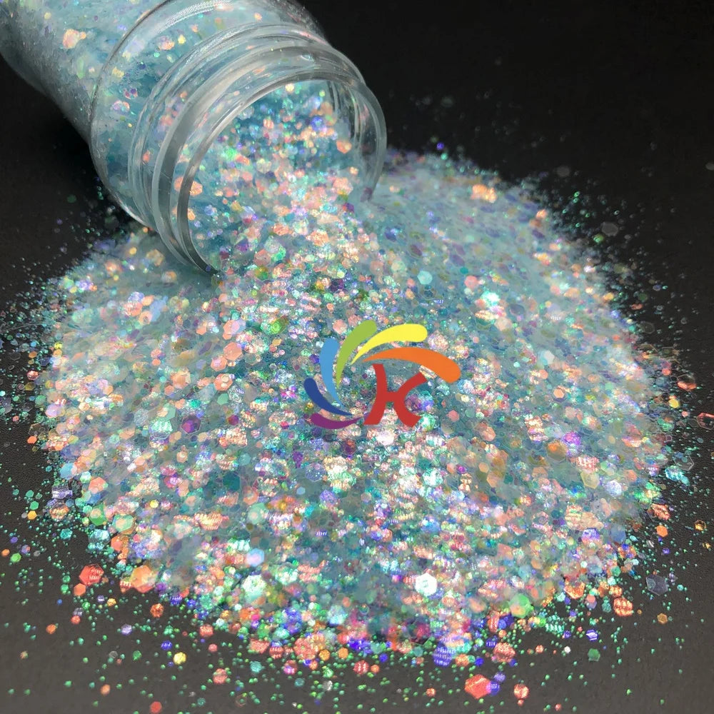 Bulk Iridescent rainbow Chunky Glitter Mix Polyester Glitter for Tumbler Christmas Decorations