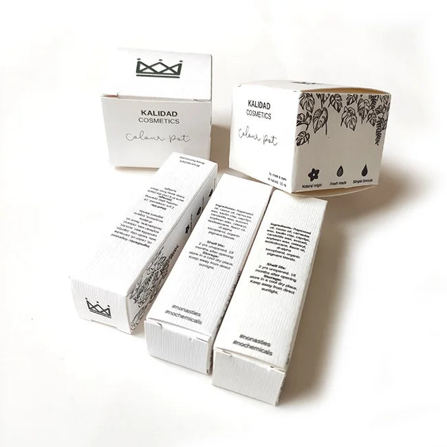 Recyclable Embossed Glossy Lamination Art Paper White Custom Cosmetic Box for Skincare Products