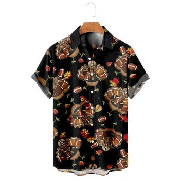 Men's Fitspi Hawaii 3D Printed Shirt Wholesale Lapel Short Sleeve Beach Shirt With Custom Design Support