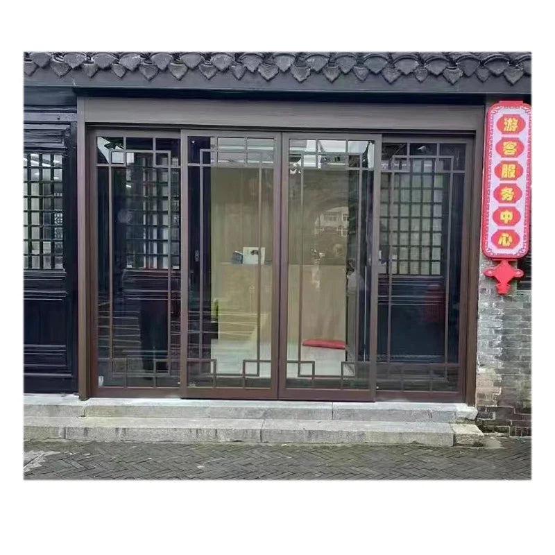 New 2023 Commercial Entrance Aluminum Frame Automatic Sensor Glass Sliding Door System with Tempered Glass