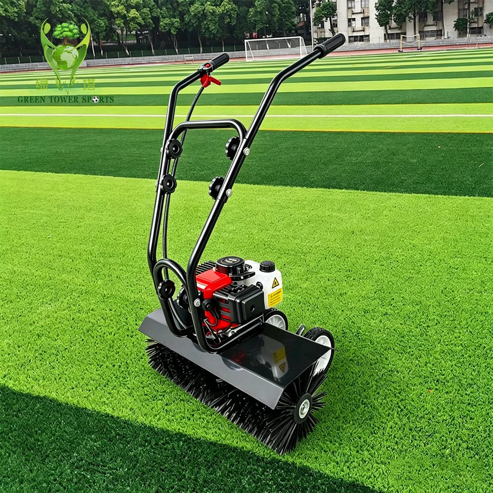 1.7HP Hand-pushed Turf Groomer Sweeper Artificial Grass Cleaning for Soccer Field & Landscaping