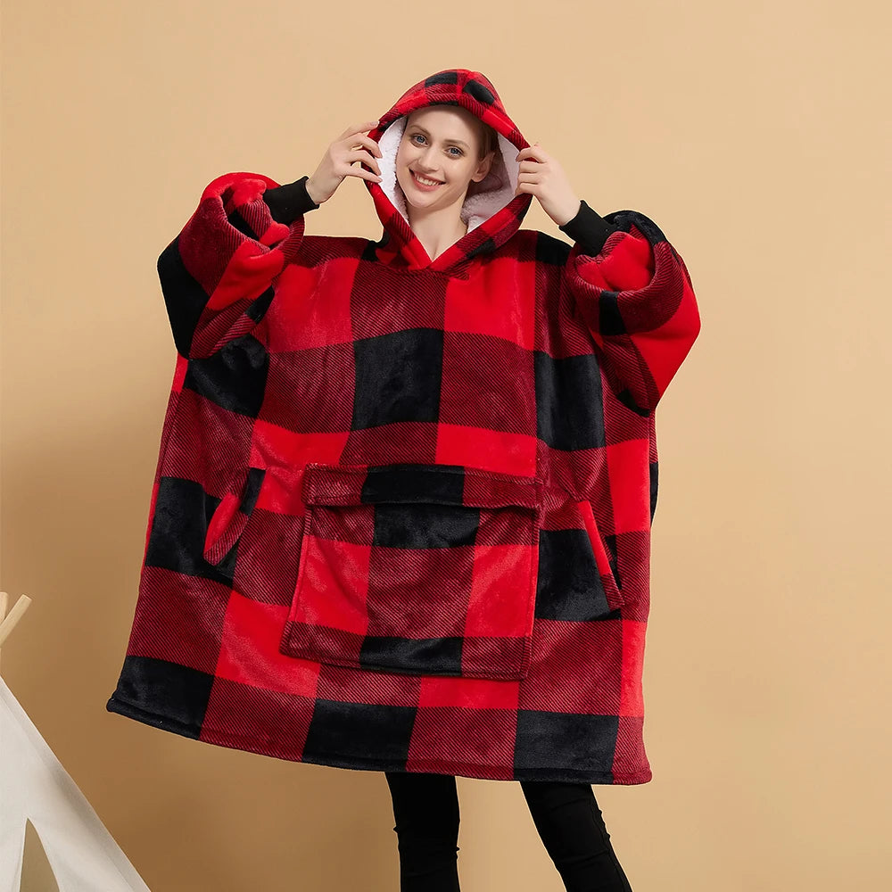 Free Sample Available Super Soft Warm Comfortable Sherpa Sweatshirt Hoodie Fleece Hooded Blanket