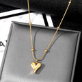 VKME New Fashion Stainless Steel Heart Pendant Necklace for Women Jewelry