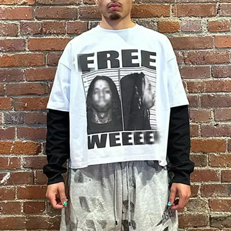 Streetwear Blanks 300gsm Cotton Heavyweight Unisex t Shirt Long Sleeve Double Layered Oversized t Shirt for Men