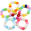 Colorful Cotton Stretch Pet Collar Sticky Plush Ball Pet Cat Collar Christmas Pom Pom Ball Cat Collar With Small Bell