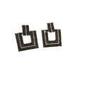 S925 Silver Needle Retro Square Baroque Geometric Diamonds Women's Drop Earrings Fashion Style