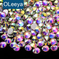 Oleeya Factory Wholesale Crystal and Crystal AB Colors Good Feedback 12 Cuts Glass Flatback Non Hotfix Rhinestone Crystal