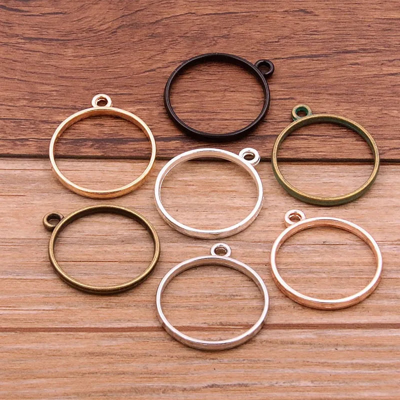 Hollow Open Back Bezel Pendants Metal Blank Frame Hollow Charms Connectors for DIY Necklace Earrings Resin Crafts Jewelry Making