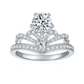 Engagement Ring Solid Silver Pass Diamond Tester Round 1CT 925 Silver Engagement Moissanite Wedding Rings