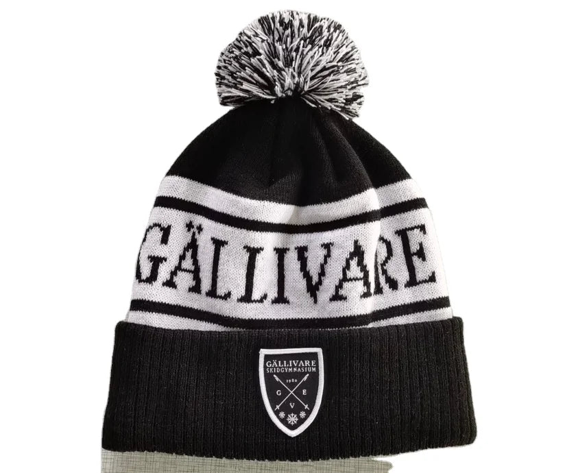 Wholesale Custom Logo Acrylic Warm Winter Knitted Jacquard Bows Dot Business Toques Custom Embroidery Hats
