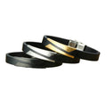 POYA Jewelry European and American Fashionable Men Stainless Steel Inclined Sheet Curved Brand Ultrafine Leather Bracelet
