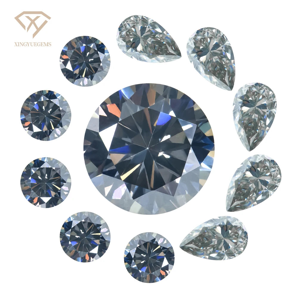 Wholesale Best Gem 3-14mm Pear Round Gra Vvs Brilliant  Loose Stones Dark Gray Mossanite Moissanite Diamond with Certificate