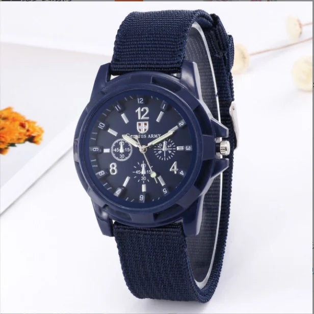 Fashion Nylon Braided Watch Sports Watch Casual Cool Men's Sport Round Dial Wristwatch