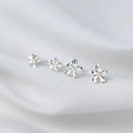 New Design S925 Sterling Silver Five Clover Flower Stud Earrings for Women E0719