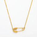 Fenny 18K PVD Plated Popular Simple Safe Pin Pendant Necklace for Women Stylish Stainless Steel Jewelry Wholesale
