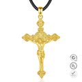 925 Sterling Silver 18K Gold Plated Jewellery Orthodox Religious Jewelry Jesus Cross Pendant Necklace for Men or Women