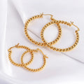 Wholesale Designer Inspired Jewelry Stainless Steel Twisted Hoop Earrings Rope Twist Western Earrings Large Hoop Earrings Women