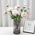 O-X759 Wholesale Wedding Decoration Artificial Rose Camellia Flower for Centerpiece Flower Arrangement White Silk Anemone