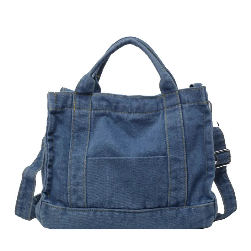 Customized Japanese Style Artistic Casual Canvas Denim Crossbody Bag Women All-Match Hand-Carried Women's Trendy Cloth Handbag