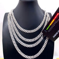 Cadermay Hip Hop Jewelry 8mm 10mm 12mm 14mm 16mm 20mm 925 Silver D VVS Moissanite Chain Iced Out 2 Rows Moissanite Cuban Chain