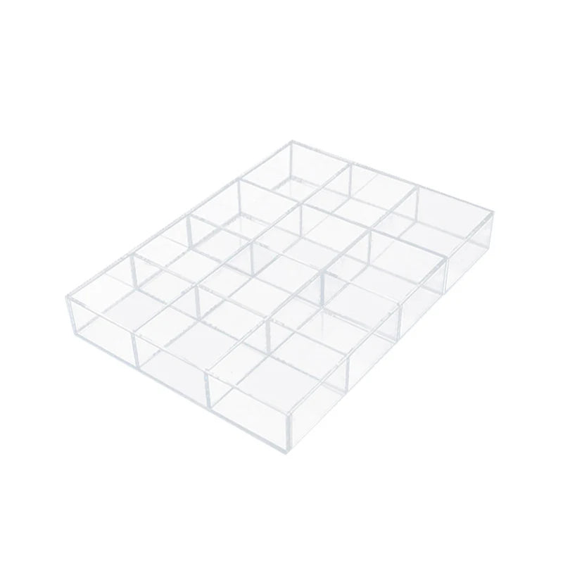 Custom Transparent Acrylic Multi-Compartment Storage Box with Lid for Desktop Organizer of Cosmetics Jewelry & Small Items