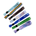 Bulk Cheap Rfid Woven Festival Wristband Custom logo Soft Fabric Wrist Band Adjustable Ribbon. Bracelet