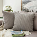 Amity Wholesale Soild Pillow Cover White Grey Soft Warm Moroccan Decorative Stripe Corduroy Home Decor Cushion Cover for Sofa