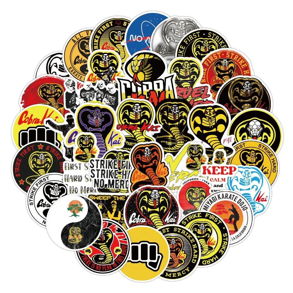 50Pcs Cool Tv Cobra Kai Never Dies Graffiti Sticker Wholesale for Skateboard Luggage Laptop Diy Vinyl Tide Stickers