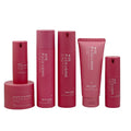 Luxury Red Plastic Glass Skin Care Set Soft Creative Cosmetic Packaging Vendors with Tube Plastic Container for Lotion Shampoo