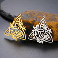 Vintage Stainless Steel Hollow Out Celtic Knot Charm Celtic Amulet Pendant Gold Color Amulet Accessories for Necklace Bracelet