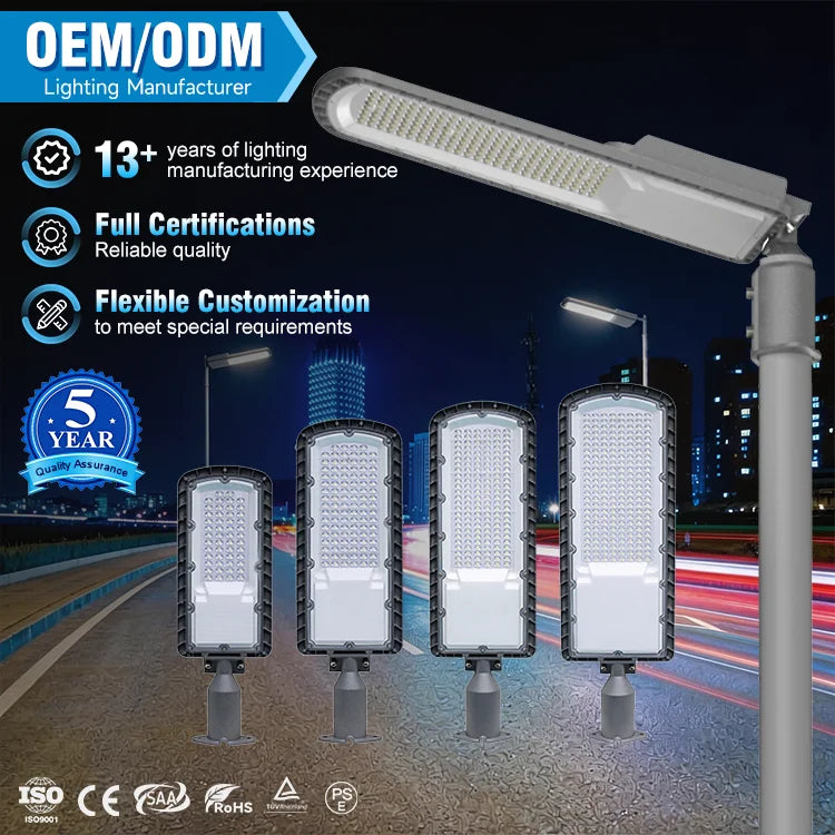 COVEDA Good Quality AC85-265V Outdoor Road Ip65 Waterproof Die Cast Aluminum 50W 100W 150W 200W 250W 300W Led Street Light