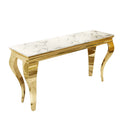 Wedding Modern Gold Metal Marble Console Table with 4-legs Use for Behind the Sofa and Hall Way TV Stand Living Room Furniture