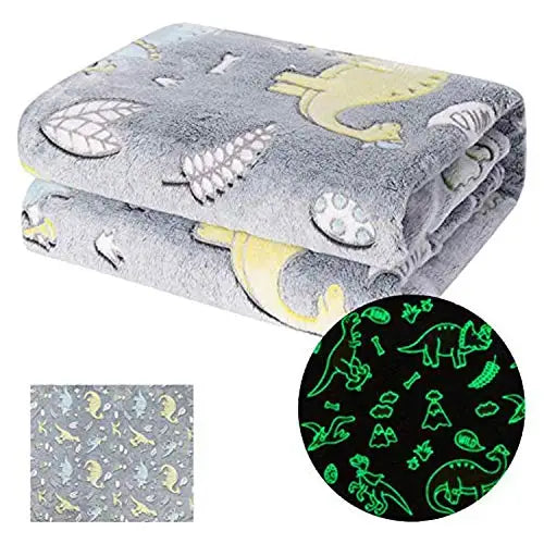 Factory Super Soft Warm Fleece Dinosaur Glow in the Dark Blanket Customized Winters Christmas Warming Mink Blanket for Home