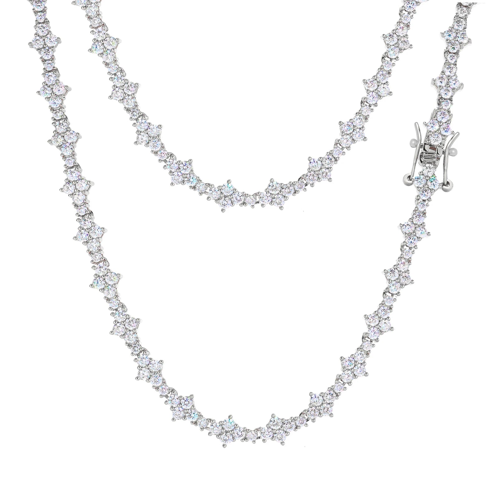 New Personalized Hip Hop 925 Sterling Silver 7mm  Link Chain Moissanite Diamond Cross Star Tennis Chain Necklace