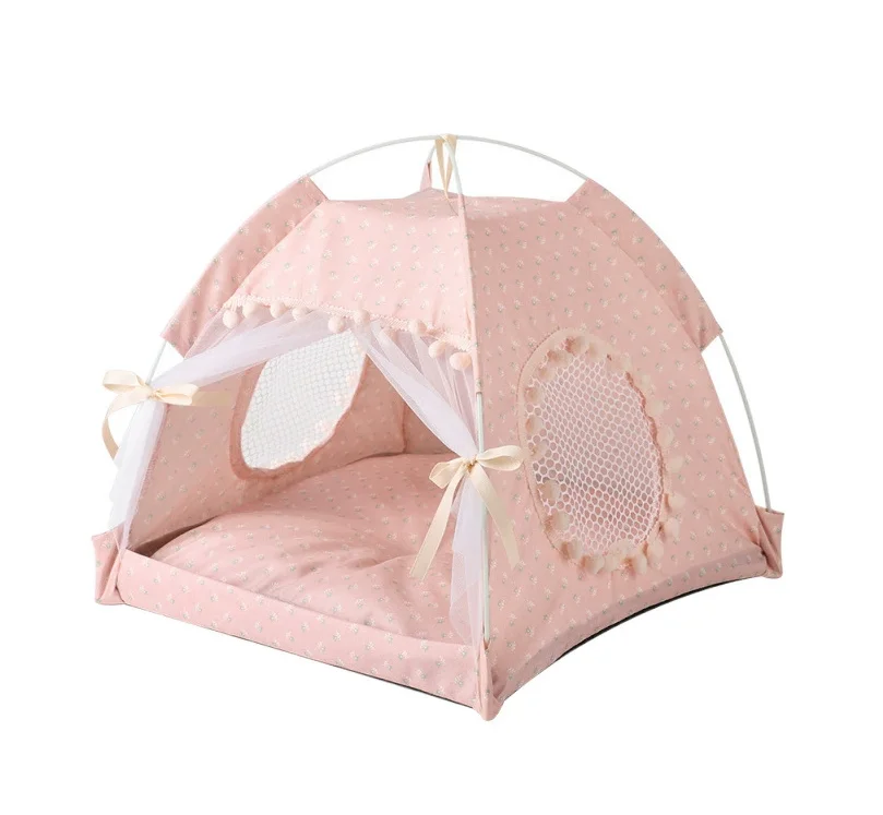 Cat Princess Bed Tent House Kitty Cute Tent Indoor Dog House Cave Nest Bed Small Dog Tent for Cat Puppy